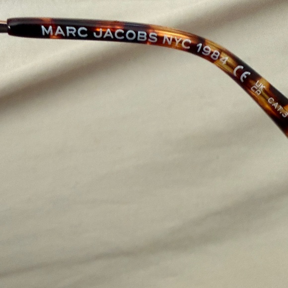 MARC JACOBS Hexagonal Gold Metal Frame With Brown Lenses Aviator Style - Picture 4 of 7